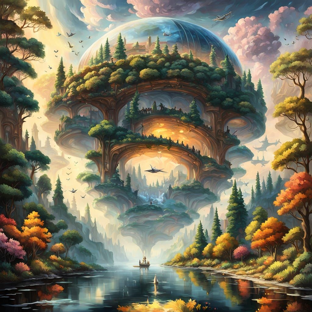 Surreal Flying Saucer Emerges as Impasto Painting