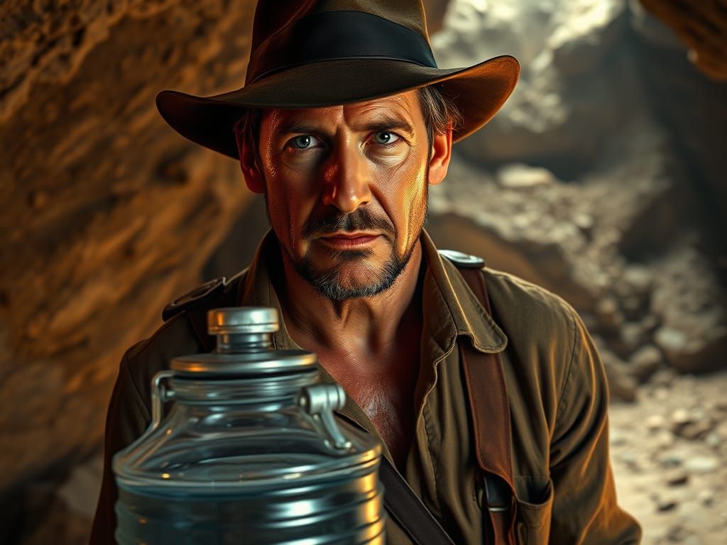 Indiana Jones Discovers Modern Water Cooler in Ancient Cave