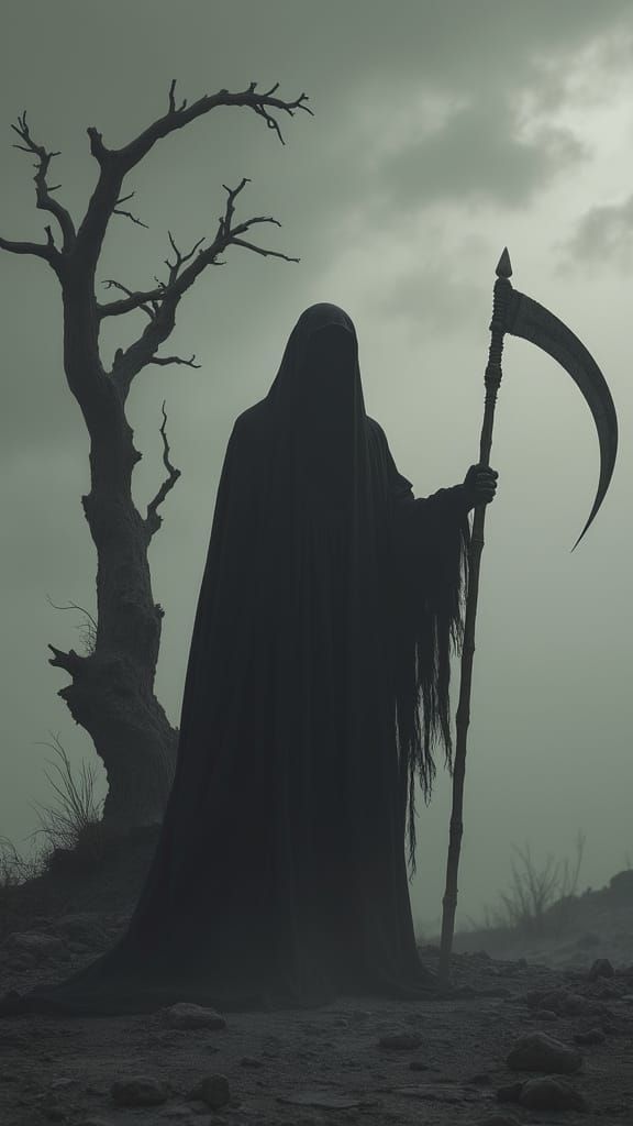 Reaper in Wasteland of Monochrome Despair