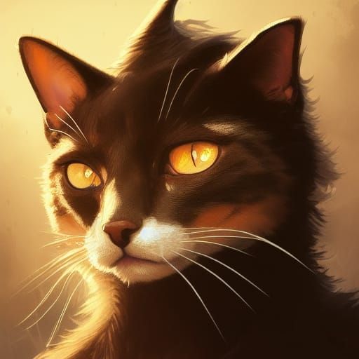 Pirate Cat Portrait in Detailed Splash Art Style