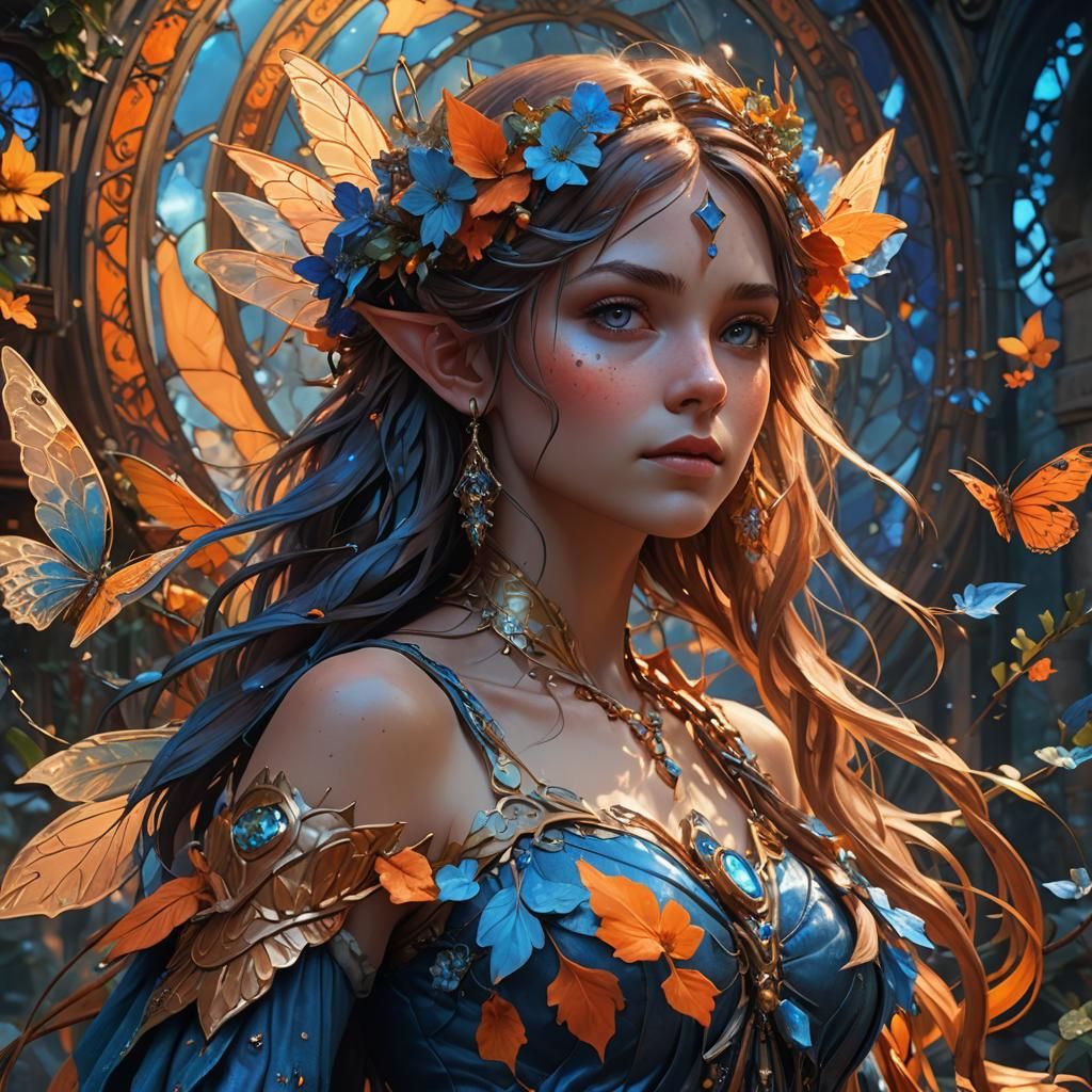 Fantasy Fairy Portrait in a Whimsical Wonderland