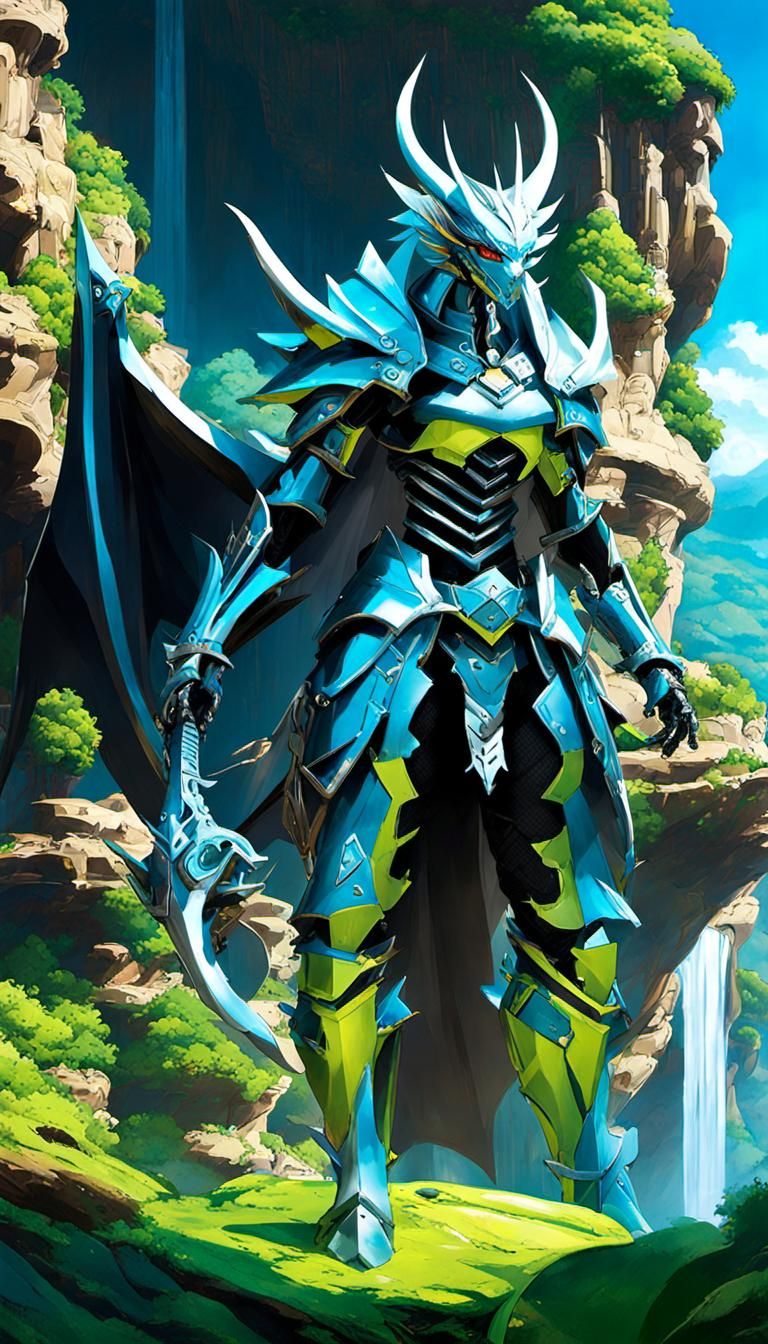 Rainbow Slime Dragon Girl with Metal Skeleton