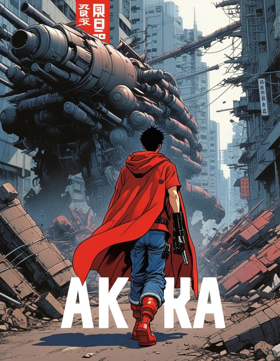 Neo-Tokyo Destruction in Katsuhiro Otomo's Style