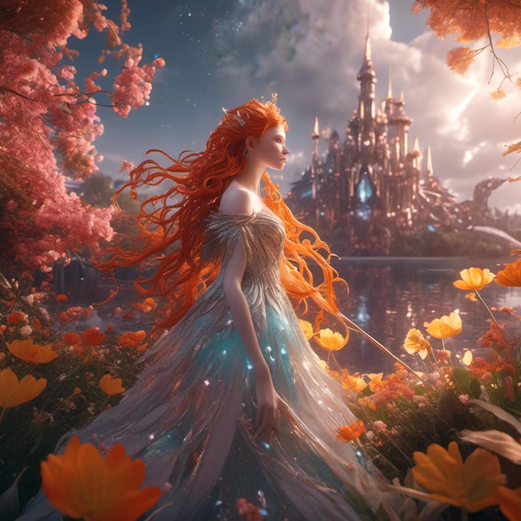 Ginger Fairy Princess: Detailed Fantasy Concept Art