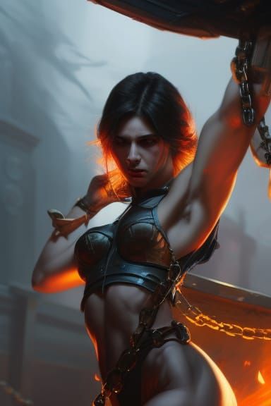 Trapped Woman: Dark Fantasy Concept Art