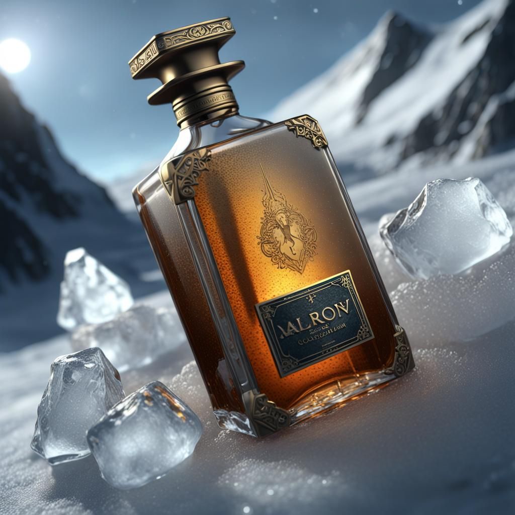 Icy Cologne Bottle in Dark Fantasy Style