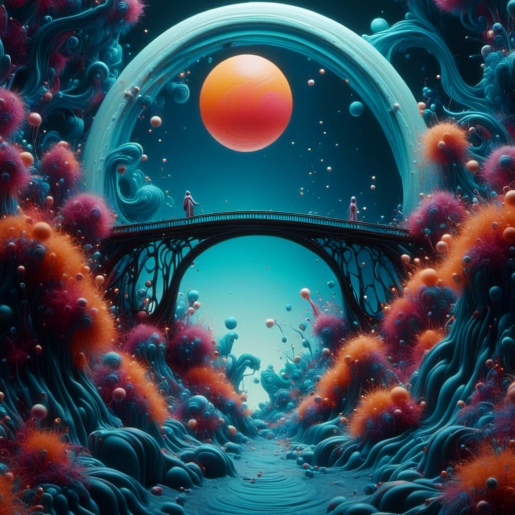 Fantasy Landscape: Bridge Between Two Moons