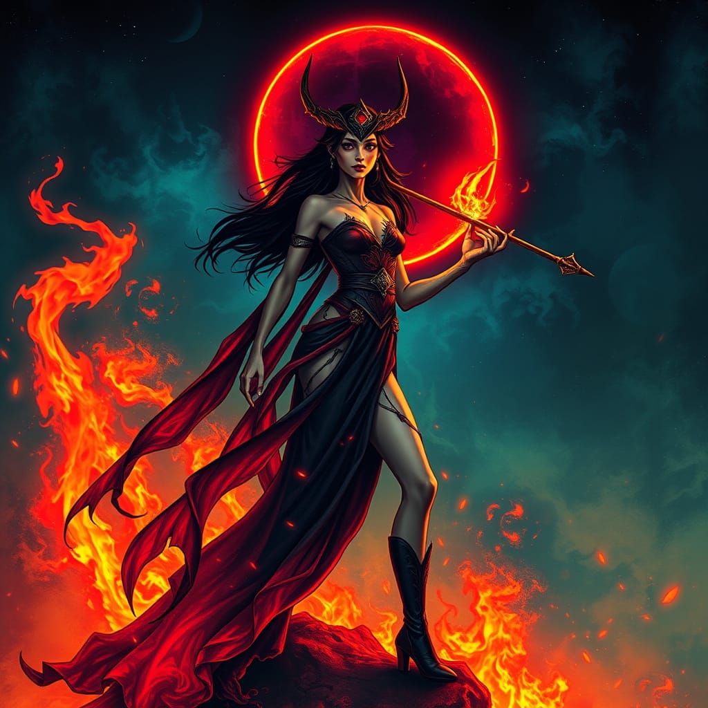 Lilith, Queen of Night, Shining Bright in Cyberpunk Rebellio...