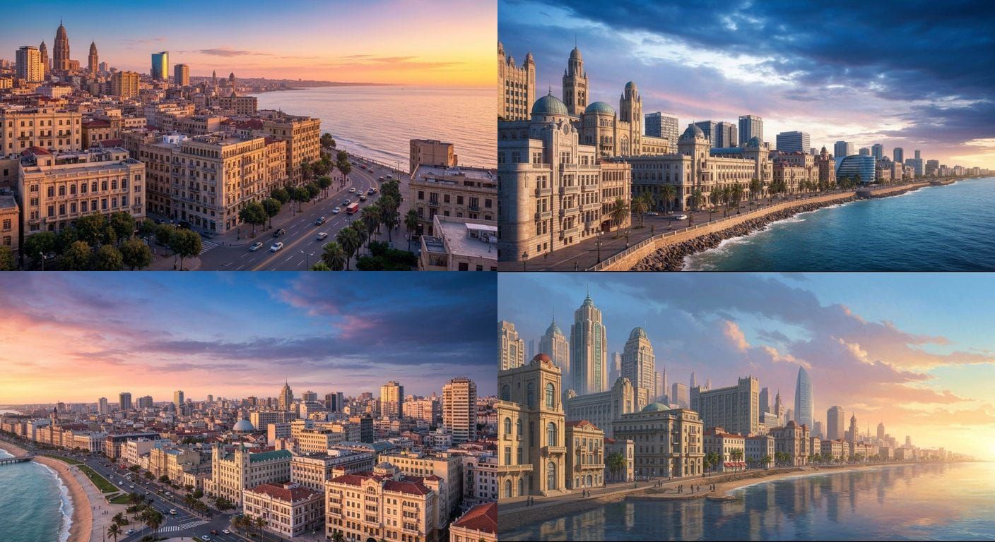 Art Deco Belle Epoque Cityscape With Colonial Spanish Influe...