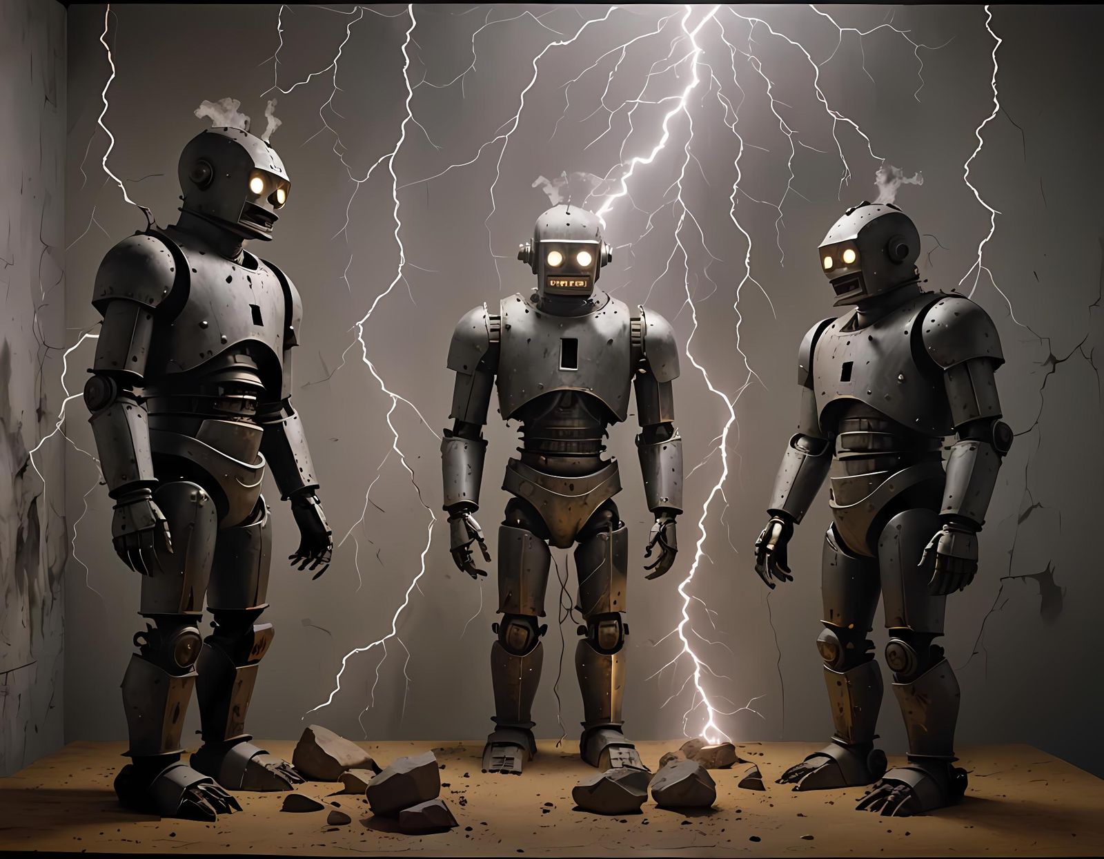 Wall Golems Crackling with Lightning: Digital Photographic A...
