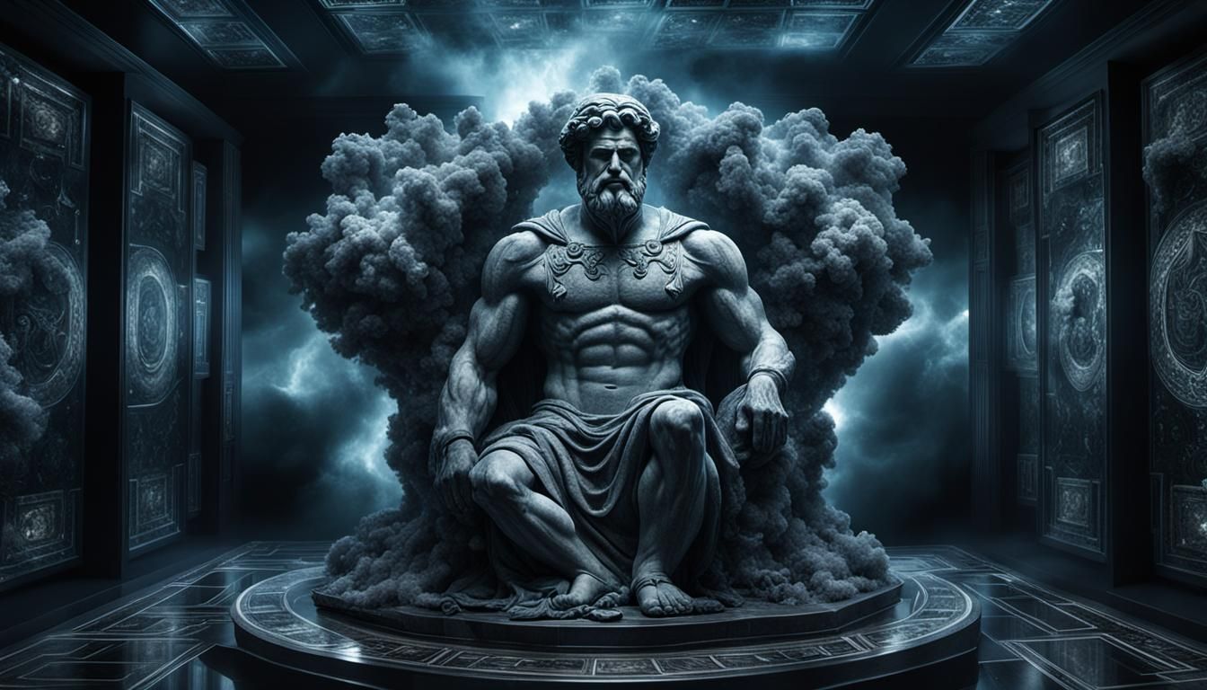 Dark Quantum Computer Simulation of Greek Mythology