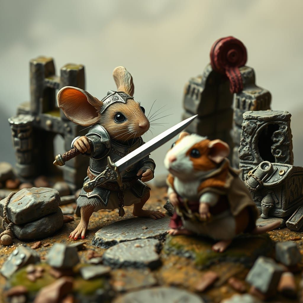 Mouse Wields Sword in Epic Medieval Battle