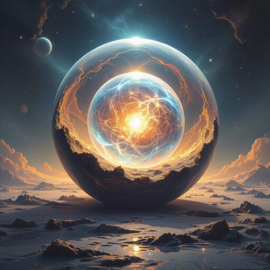 Spiritual Sphere Encased in Material and Cosmic Infinity