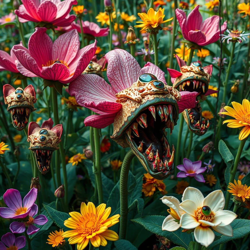 Surreal Garden of Floral Horrors