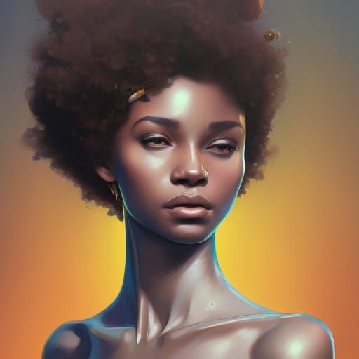Girl with Afro: Detailed 8k Portrait