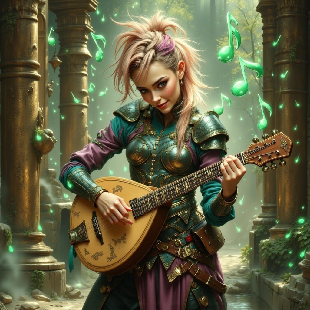 Punk Bard's Magical Tune in Abandoned Temple