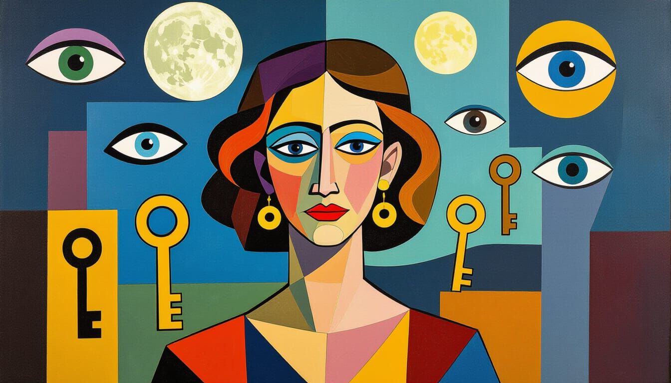 Eyes, keys and moons