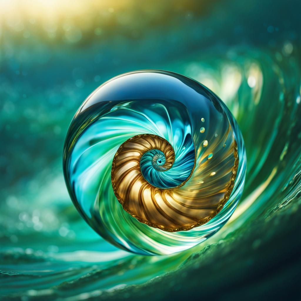 Seashell Double Exposure Illustrative Artistic Painting