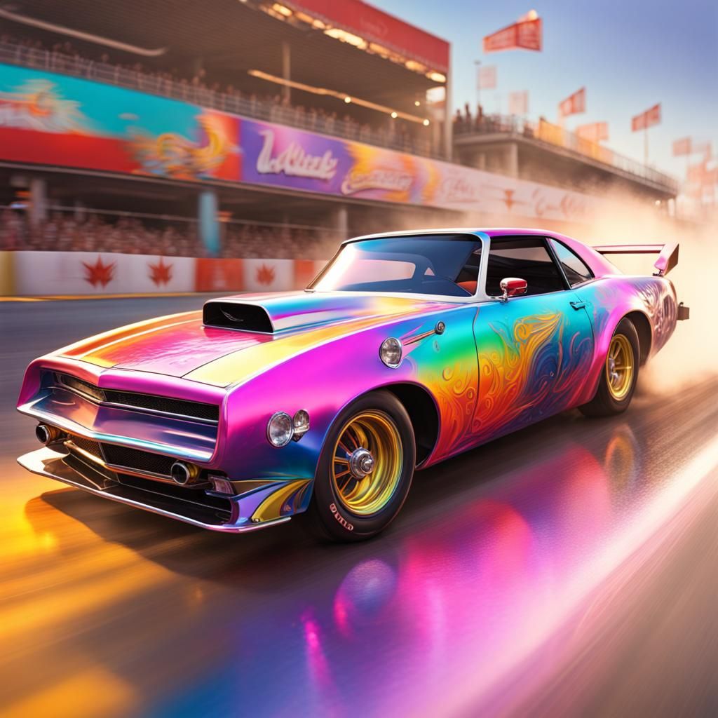 Hyperrealistic Drag Queen Race Car Concept Art