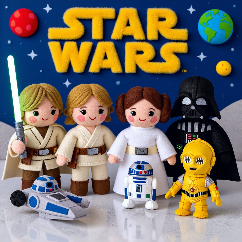 Star Wars Poster Reimagined as Soft Felt Dolls