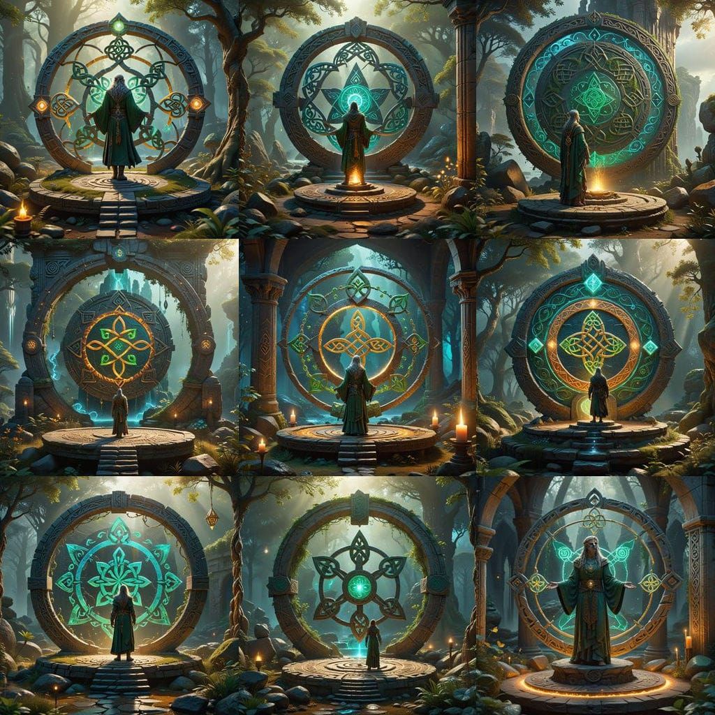 Mystical Waypoint Portal with Glowing Energy and Sacred Geom...