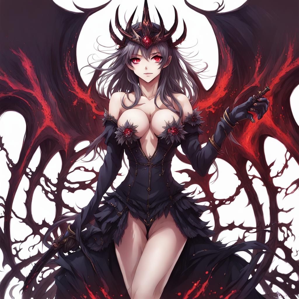 Demonic Queen in Anime Key Visual Style