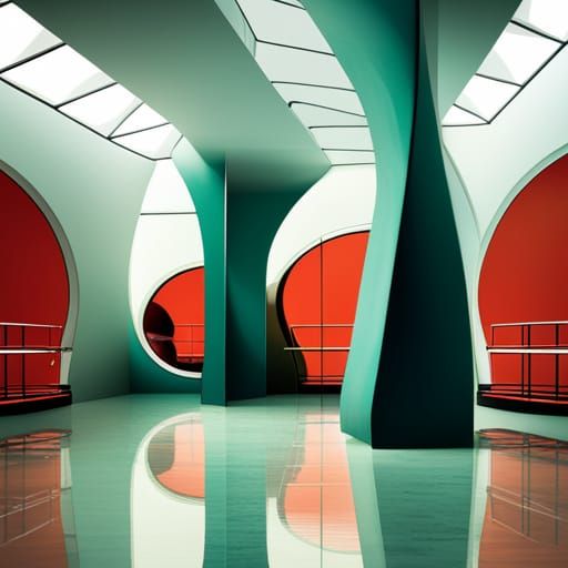 Retro Sci-Fi Alien Home, Abstract Art