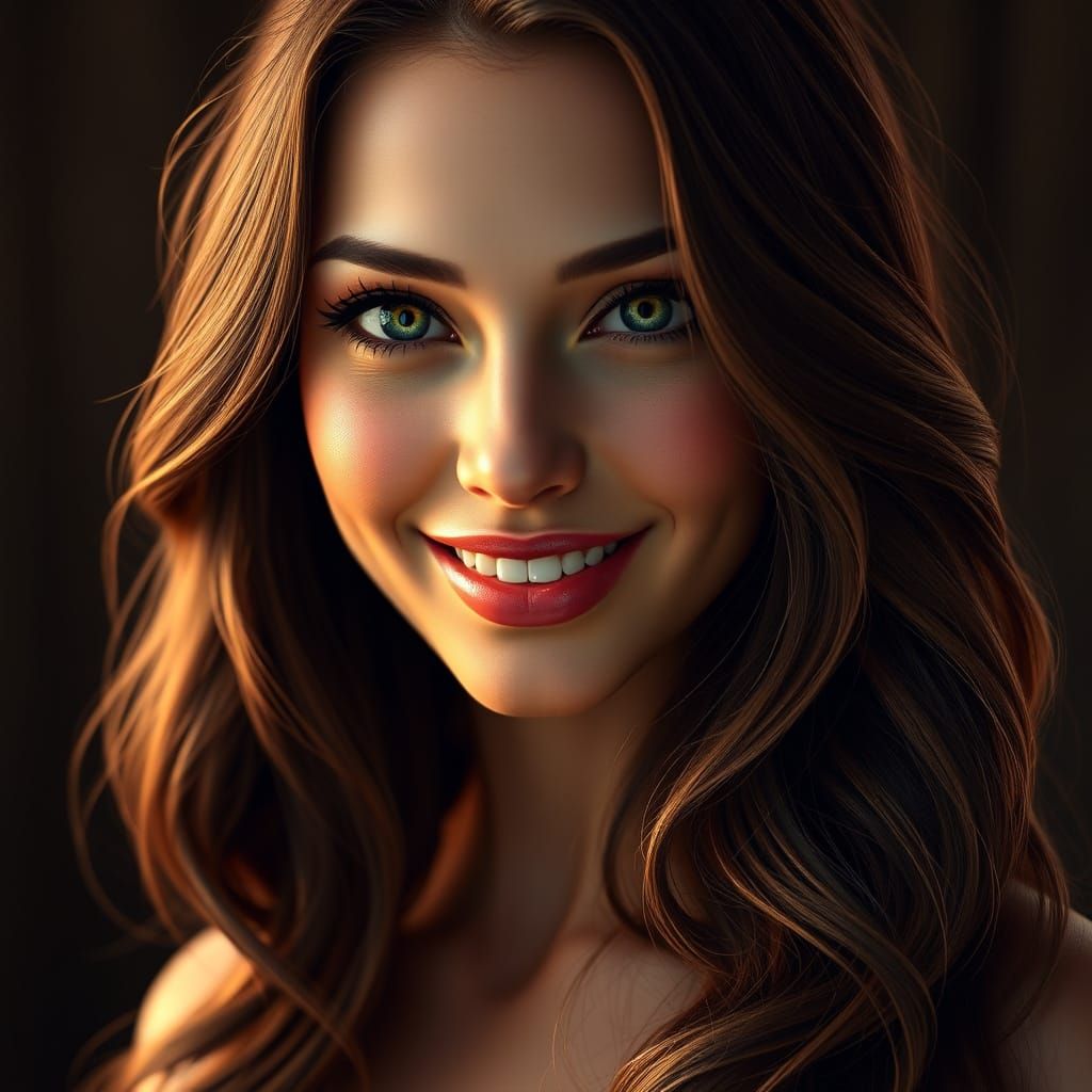 Breathtakingly Beautiful European Woman Portrait in Hyper-Re...