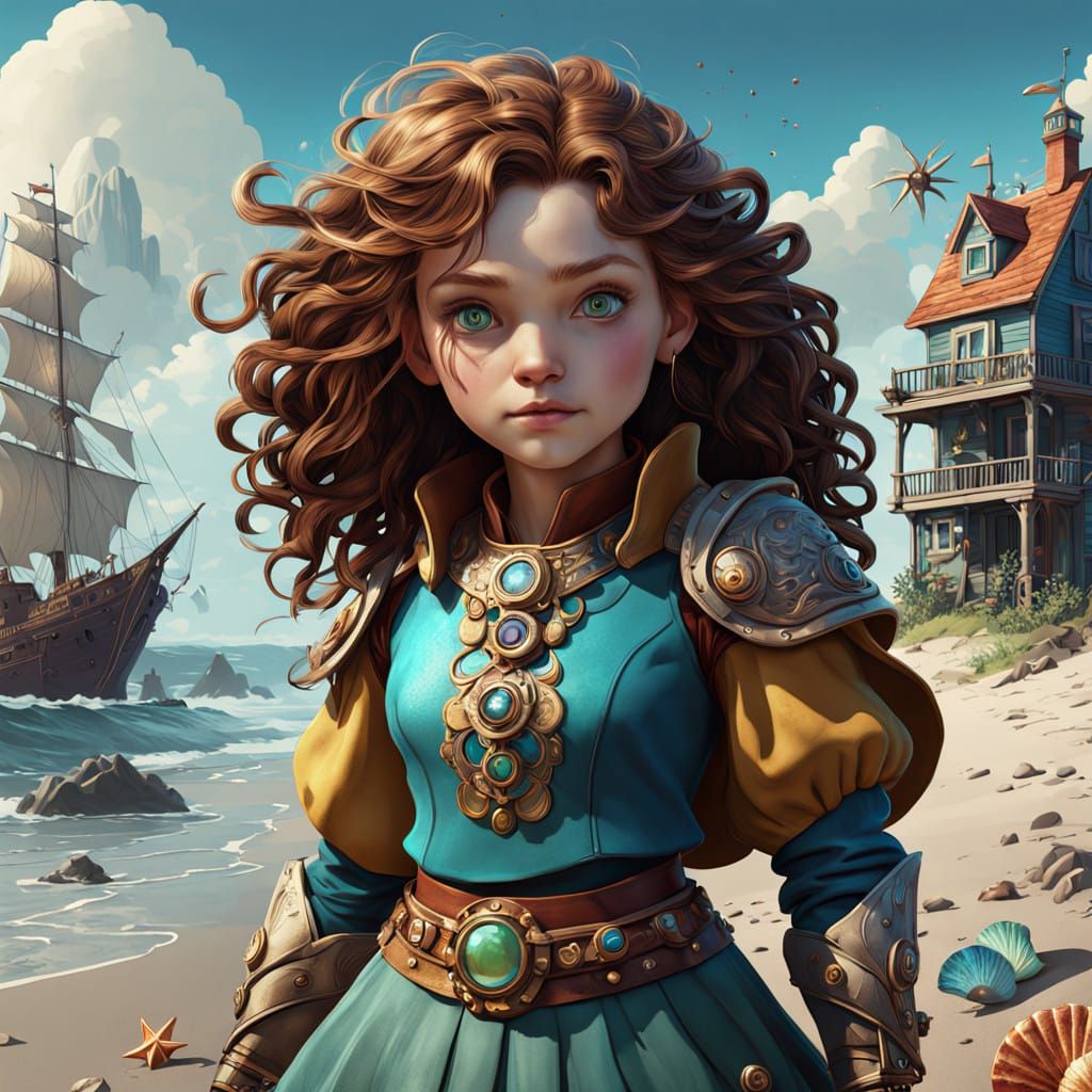 Charming Halfling Woman in Whimsical Beachside Cottage