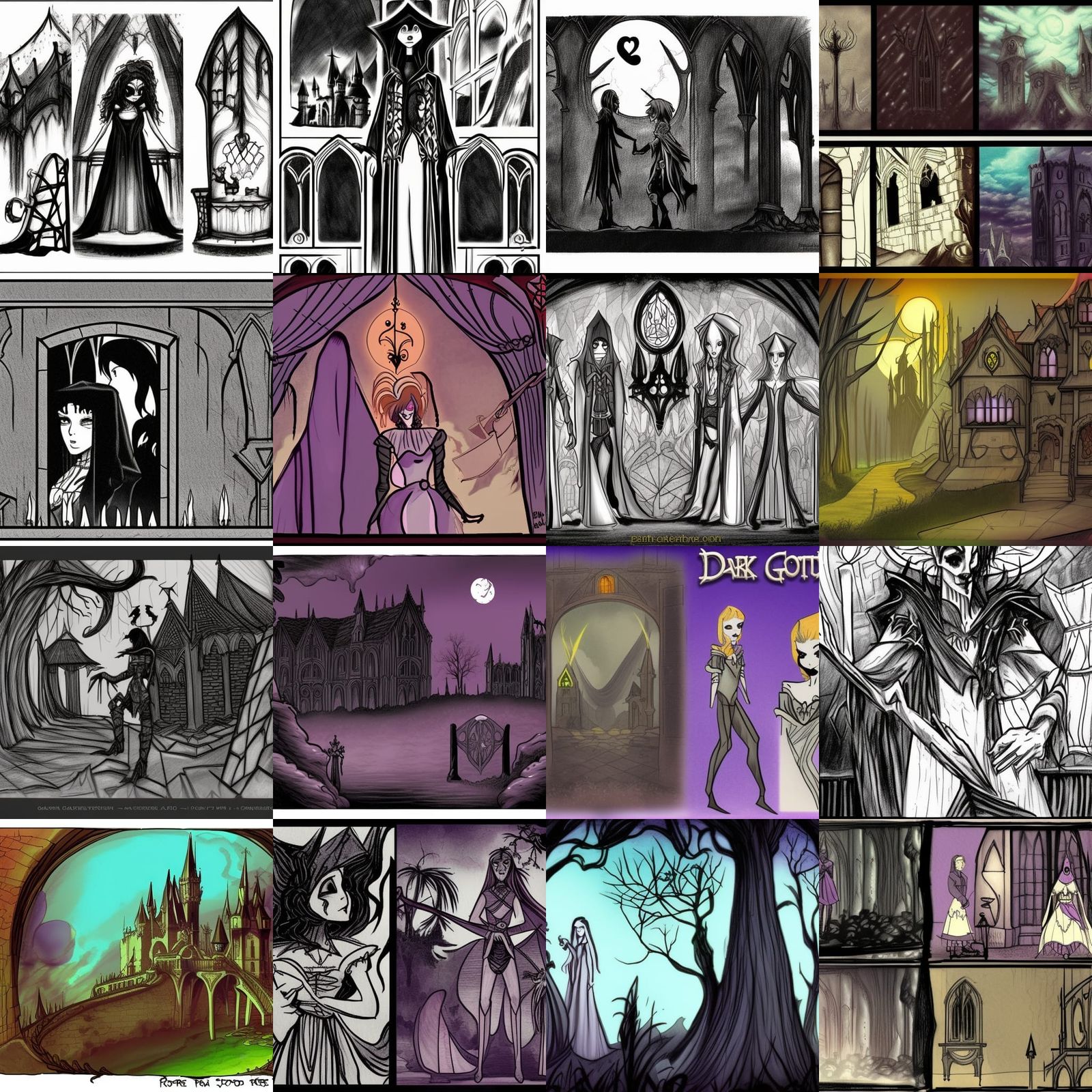 Romantic Fantasy in Dark Gothic 80's Style