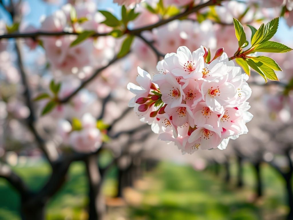 Cherry orchard in bloom