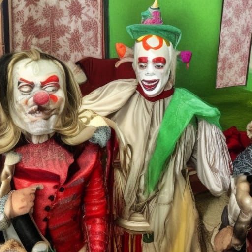 Psychedelic Clowns and Jesters in Oils