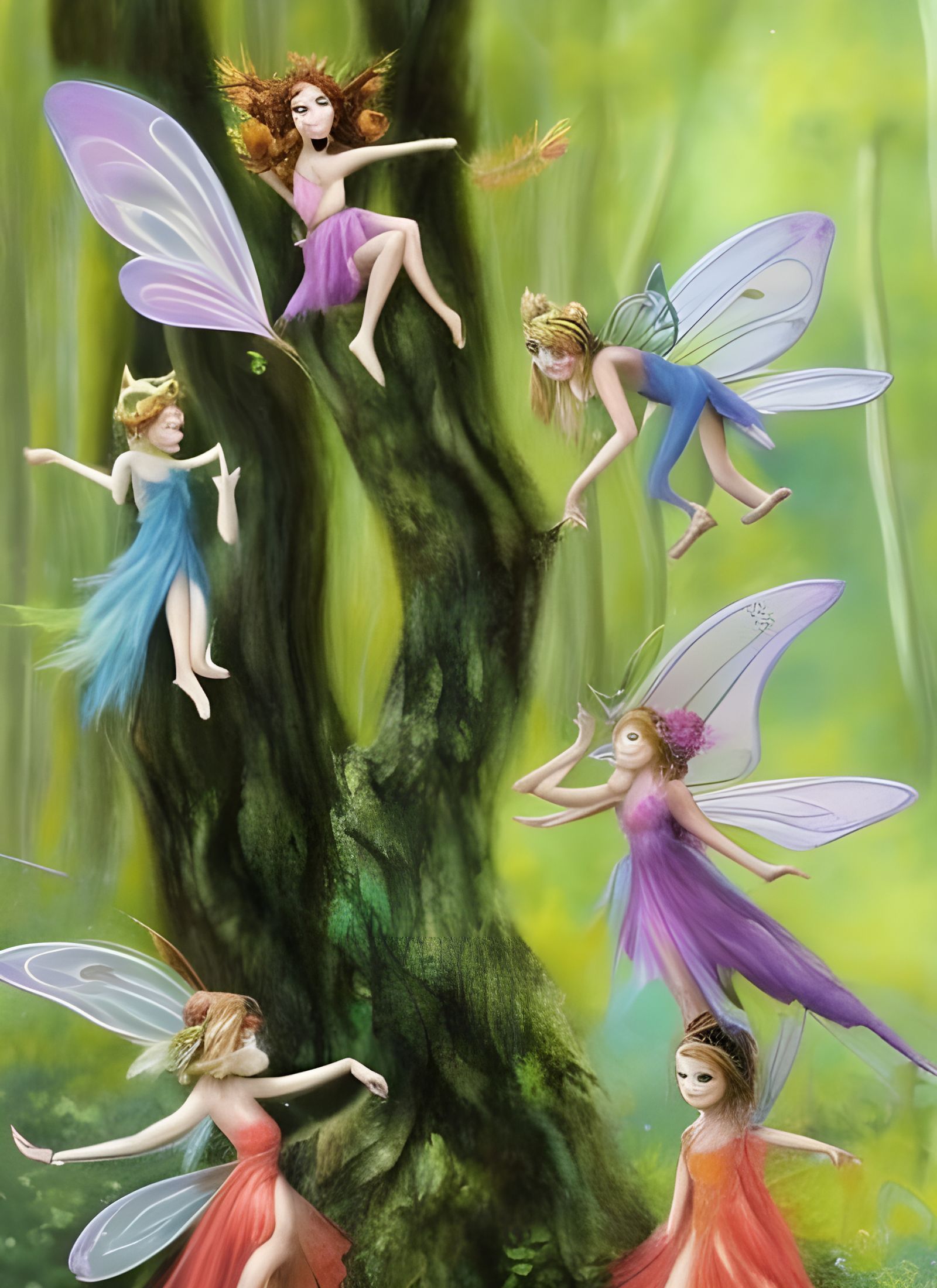 Fairies Dancing in an Enchanted Forest