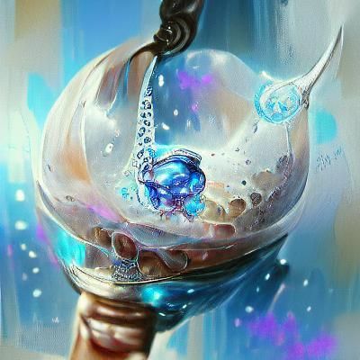 Fantasy Water Bubble Flail with Crystals and Pearls