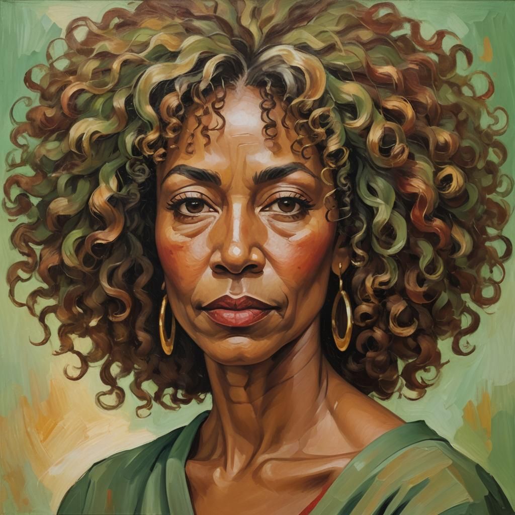 Elegant Woman Portrait in Oil Painting Style