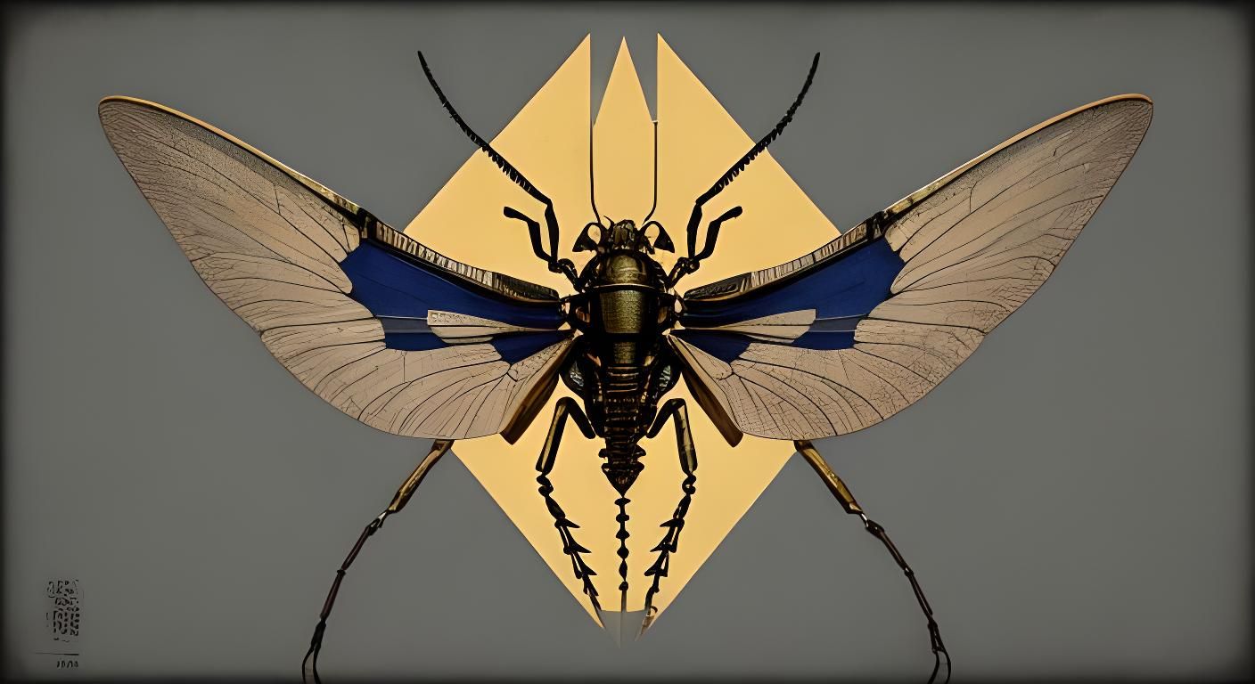 Faded Lithograph of Dinosaur Skeleton in Pop Art Style