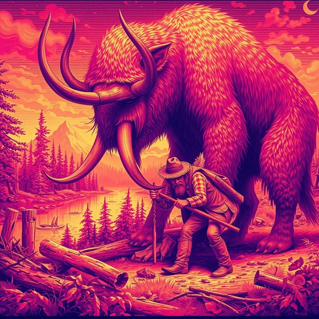 Lumberjack Hiding From Wampus: Antique Hologram