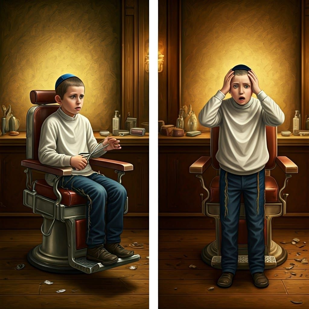 Hasidic Boy's Shocking Payot Haircut Transformation
