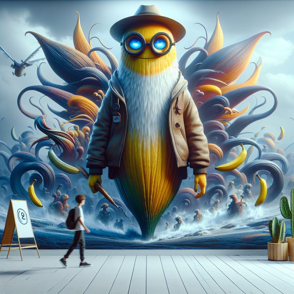 Banana Minion with Glasses: Fantasy Concept Art