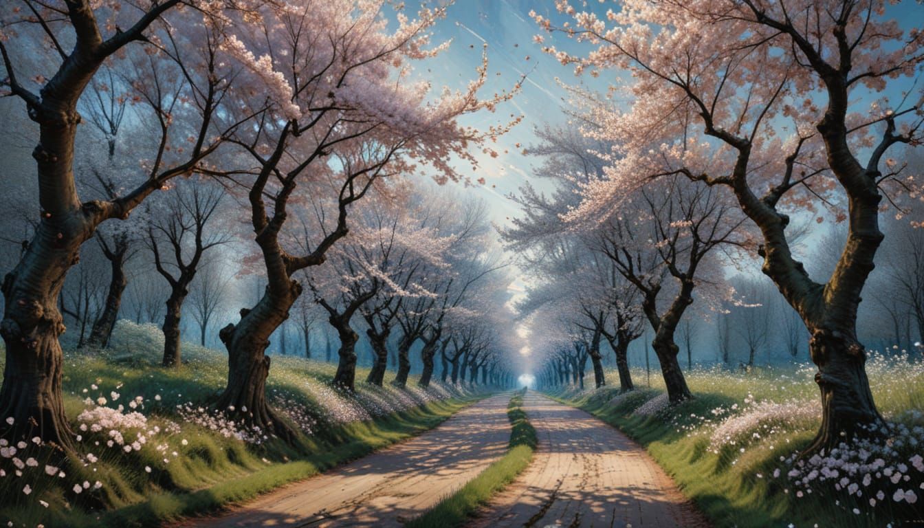 Cherry Blossom Avenue in Stockholm's Enchanted Landscape