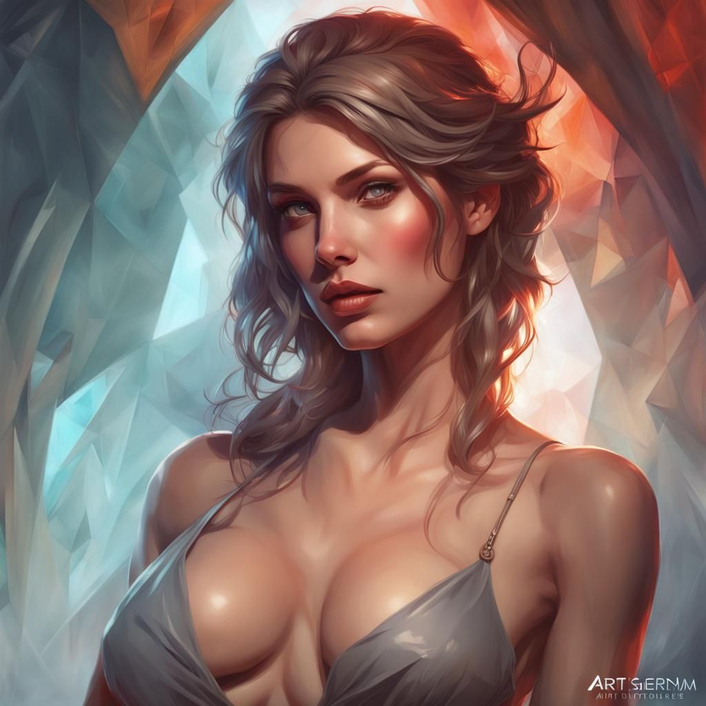 Sensual Woman Portrait in Dynamic Lighting