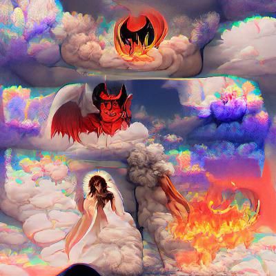 Contrasting Realms: Heaven and Hell Landscape