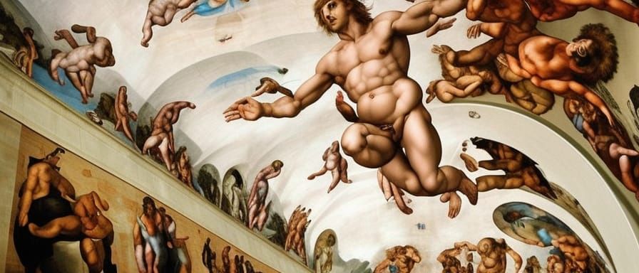 Deranged God Recreates Sistine Chapel Scene