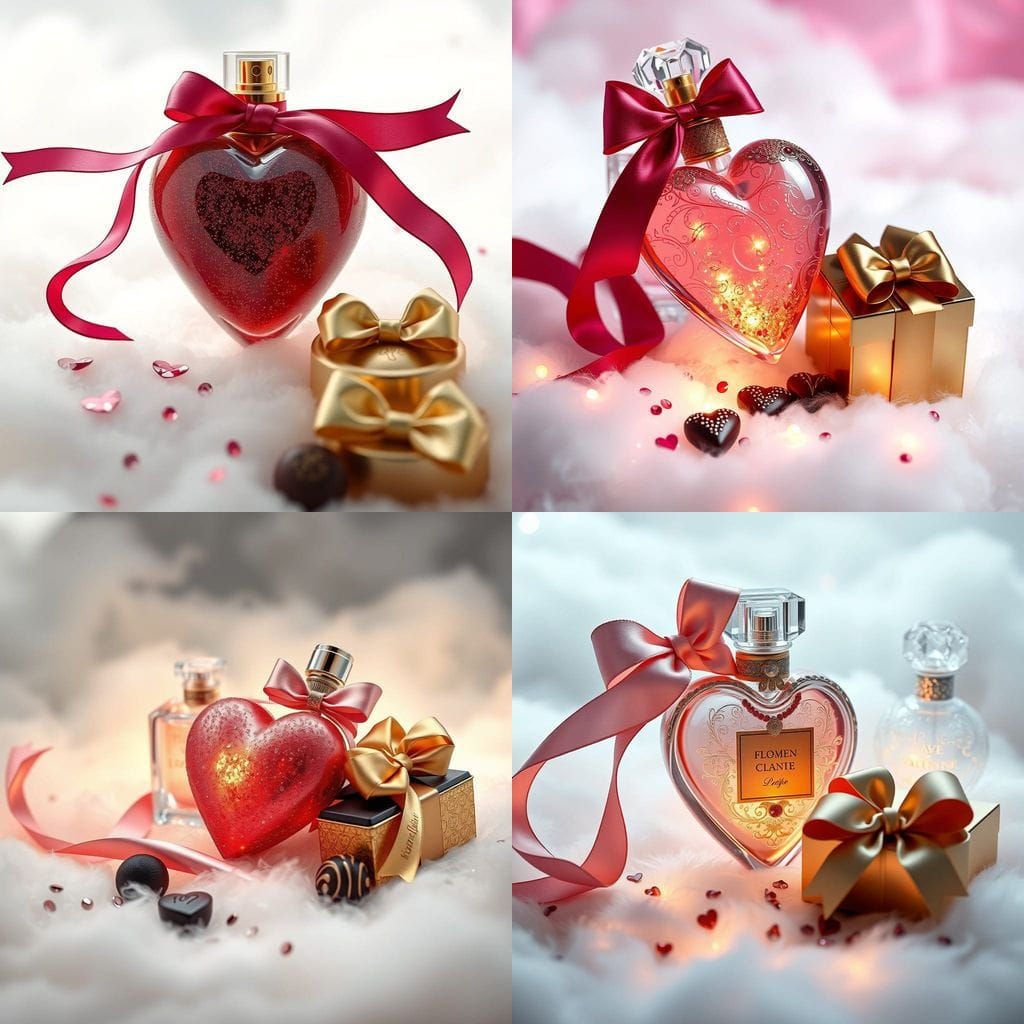 Sparkling Heart Amidst Luxury Accoutrements in Vibrant Fanta...