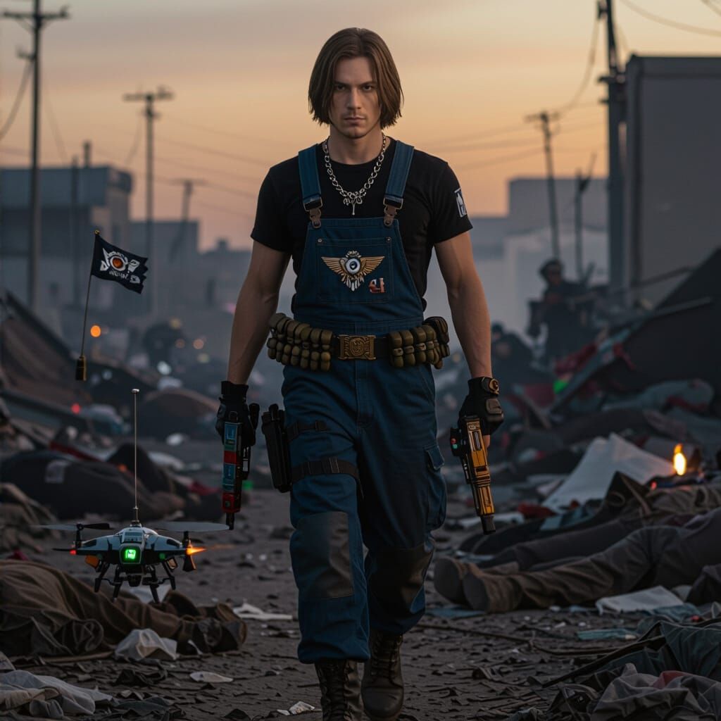 Man with Angled Bob Haircut, 40k Fusion and Plasma Pistols