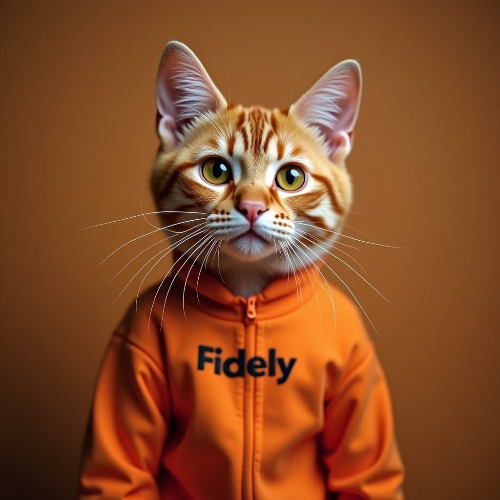 Fidely the Feline Fashionista in Orange