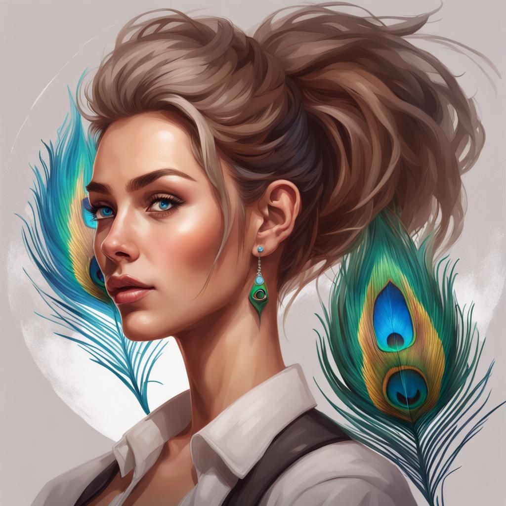 Barista Latte Art Portrait in Digital Painting Style