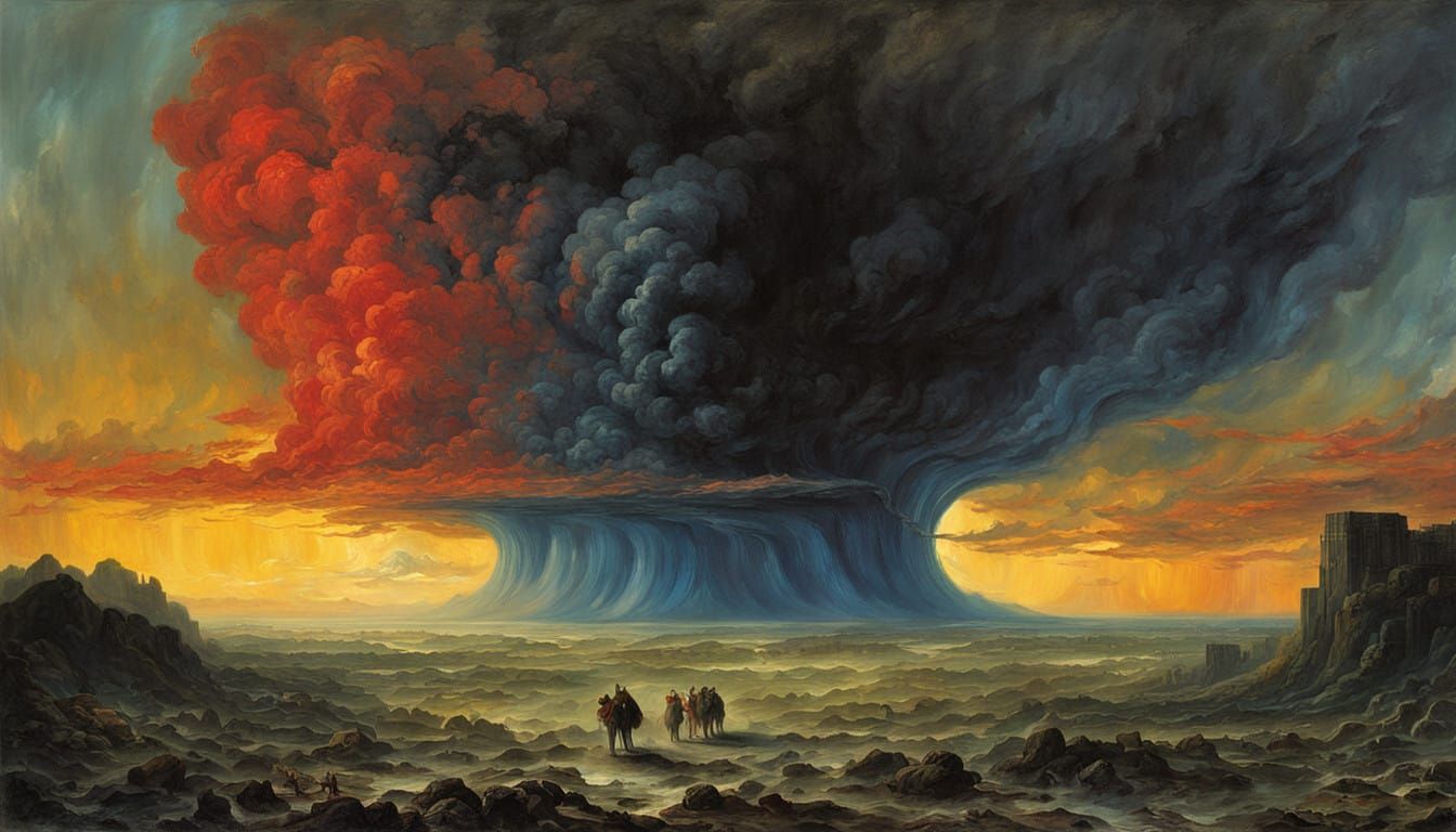 Stormy Typhon in Dramatic, Surreal Style