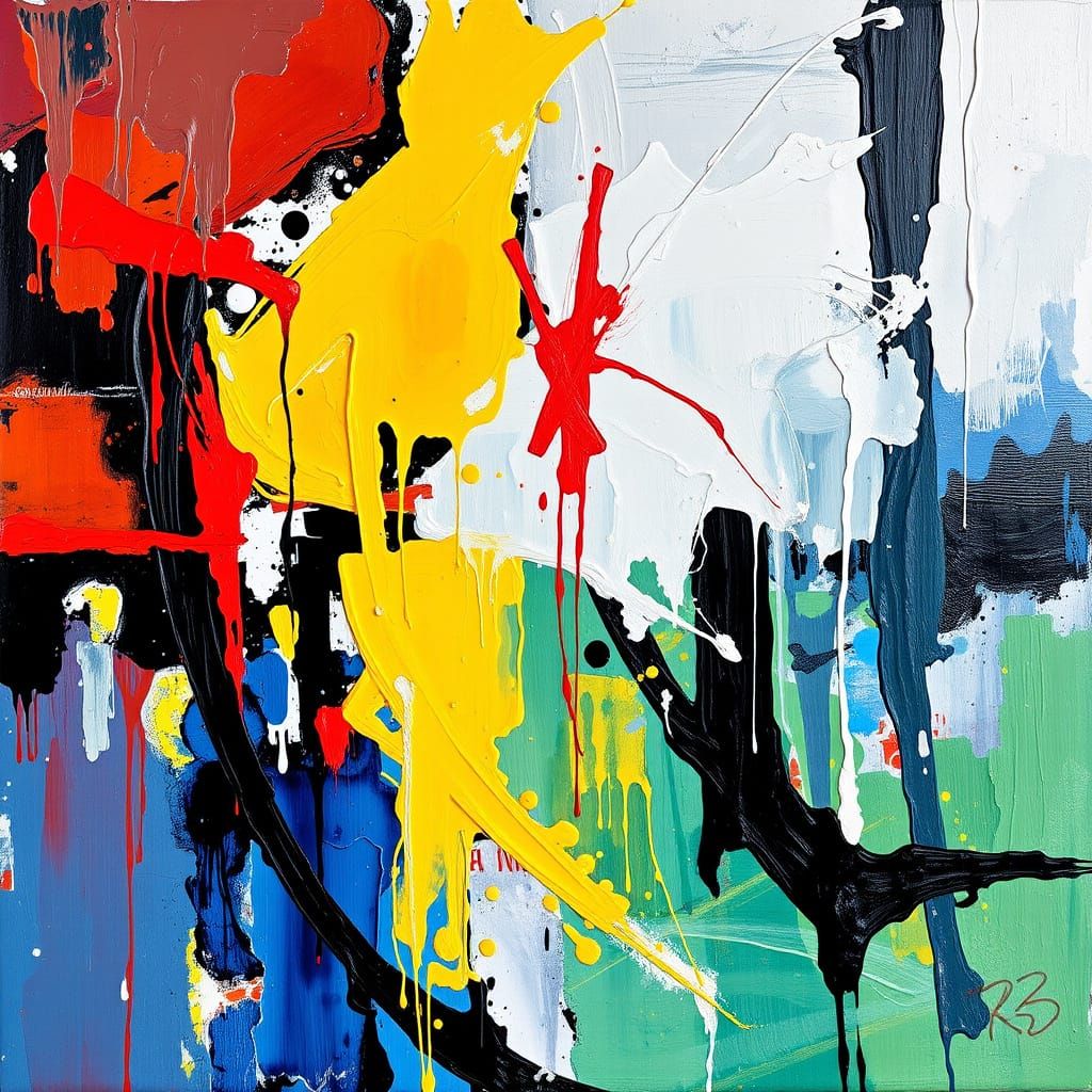 Dynamic Expressionist Paintings in Bold Colors