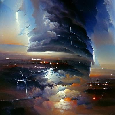 Thunderstorm Oil Painting in Gurney Style